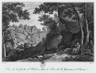 Ansicht der Heloise-Grotte im Park von La Garenne in Clisson, Illustration aus 